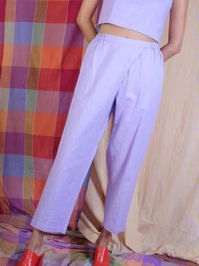 Rujuta Sheth New York Relaxed Tapered Pants Dusty Lavender Women’s Size M